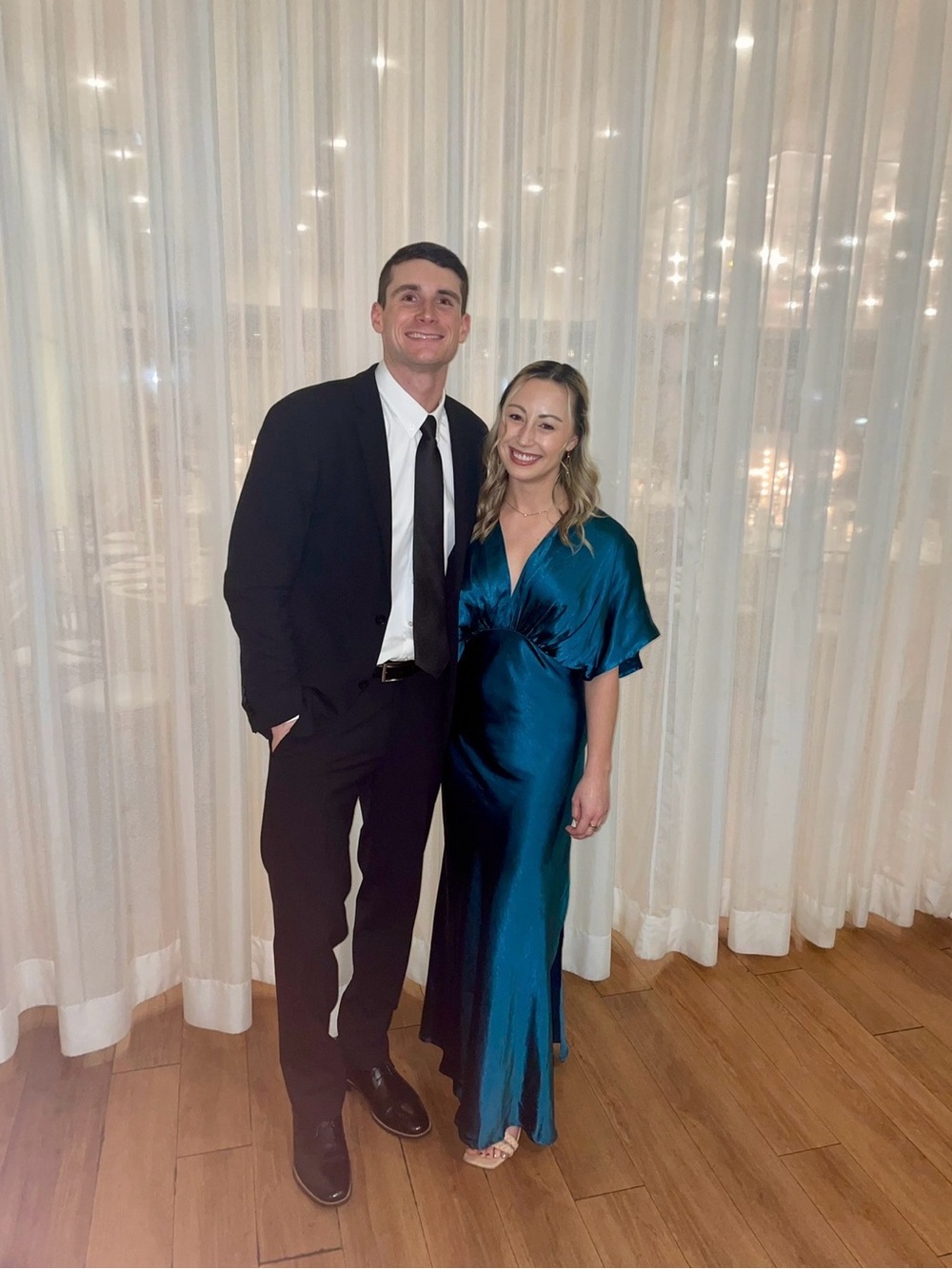 Petal & Pup Teal Satin Maxi Dress - Teal